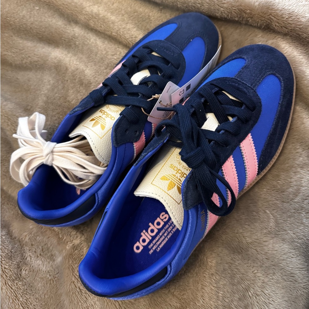 adidas Blue and Pink Retro Sneakers